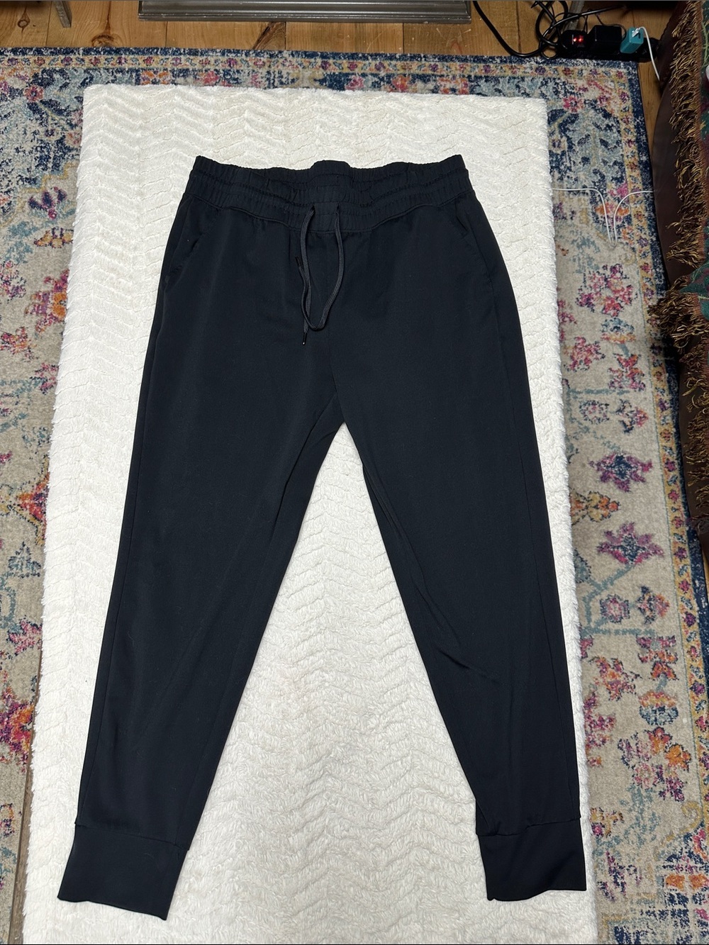 Yogalicious Lux Maya Illusion Stretchy Jogger Pants Black Cuffed Casual XL